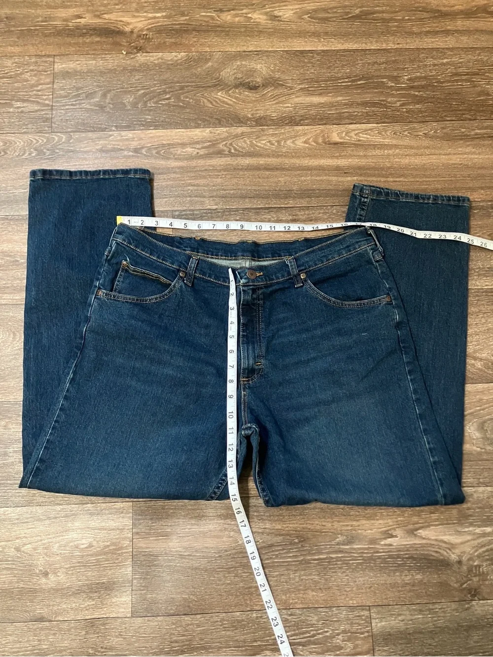 Wrangler Straight-Leg Dark Blue Denim Jeans